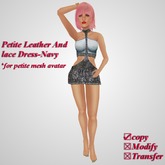 *Angel Rae's*Leather And Lace Dress-Navy