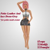 *Angel Rae's*Leather And Lace Dress-Grey