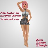*Angel Rae's*Leather And Lace Dress-Charcoal