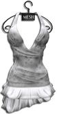 ((Crystal Line))Daisy Dress White-MESH