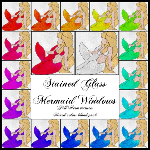 Eternal Creativity ~ Stained Glass Mermaid textures blond pack