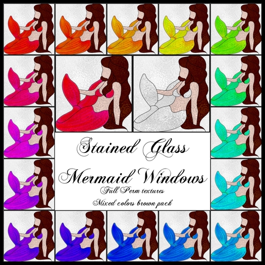 Eternal Creativity ~ Stained Glass Mermaid textures brown pack