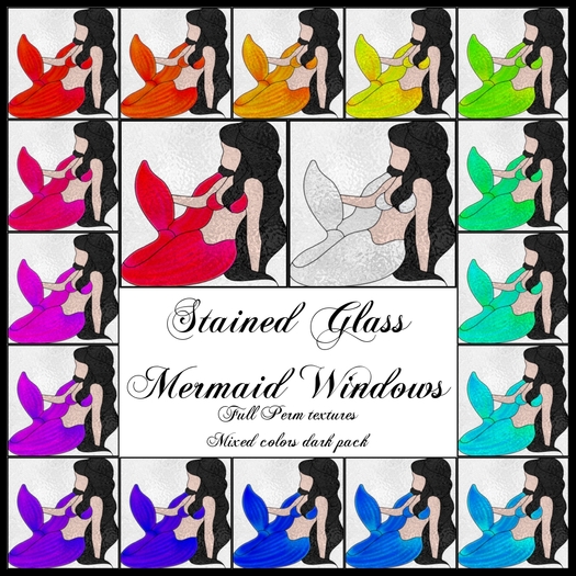Eternal Creativity ~ Stained Glass Mermaid textures dark pack
