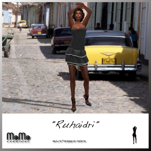 MoMo - Ruhaidri dress  (strapless & ruffled) grey (compatible Slink Physique)