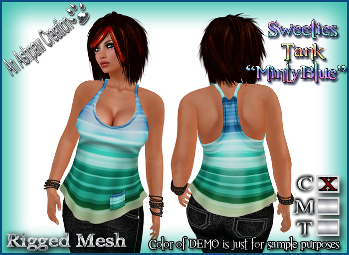 Sweeties Tank (Rigged Mesh) MintyBlue