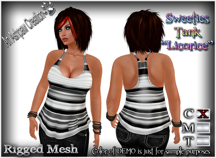 Sweeties Tank (Rigged Mesh) Licorice