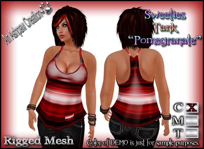 Sweeties Tank(Rigged Mesh)Pomegranate