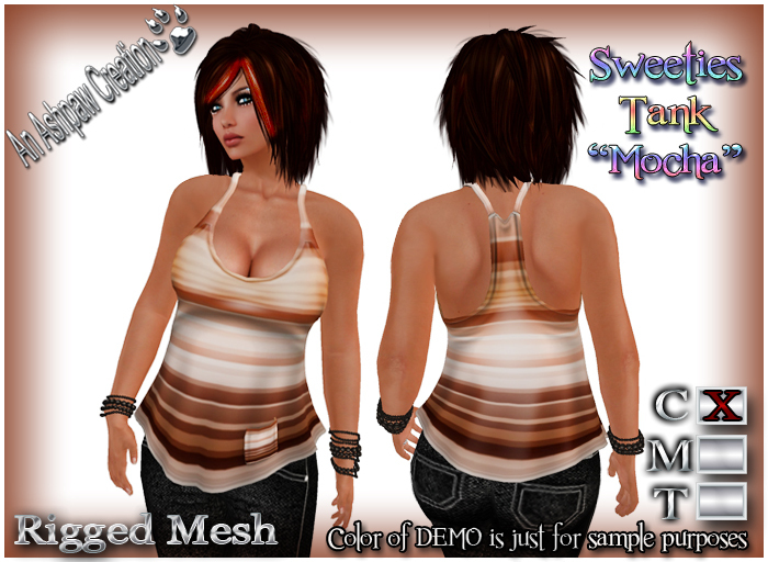 Sweeties Tank (Rigged Mesh) Mocha