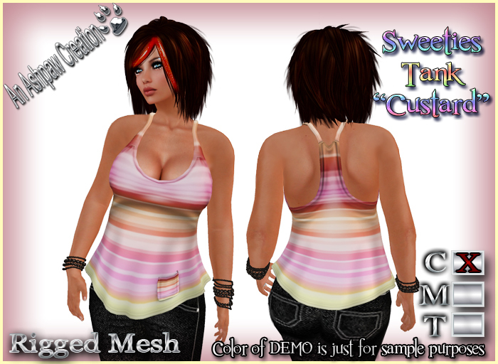 Sweeties Tank (Rigged Mesh) Custard