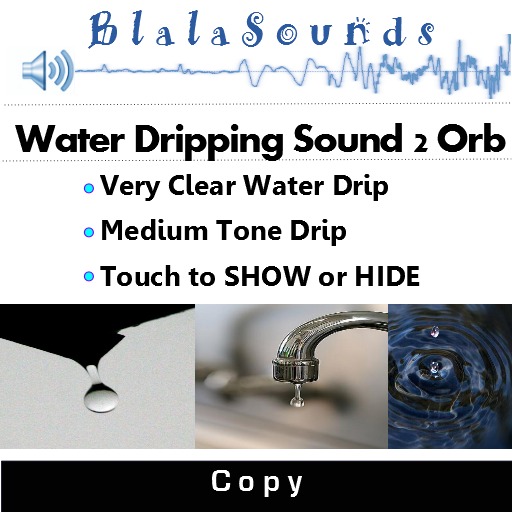 Water Dripping Sound 2 Orb - Leaky Tap, Single Drip (Randomly Looped)