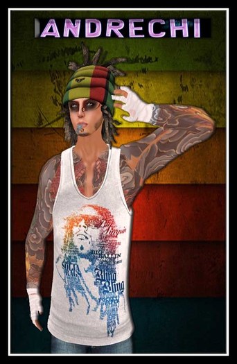 "=AnDreChi=" Mesh Tank Top Rasta Male