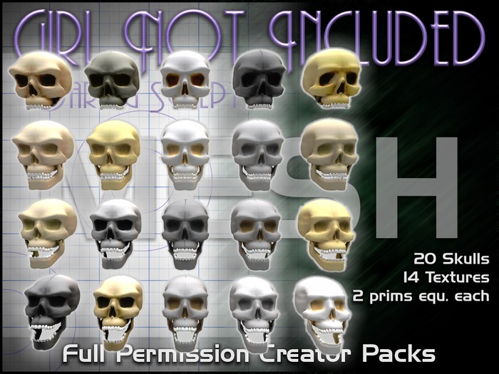 Girl Not Included: Mesh Skulls pack