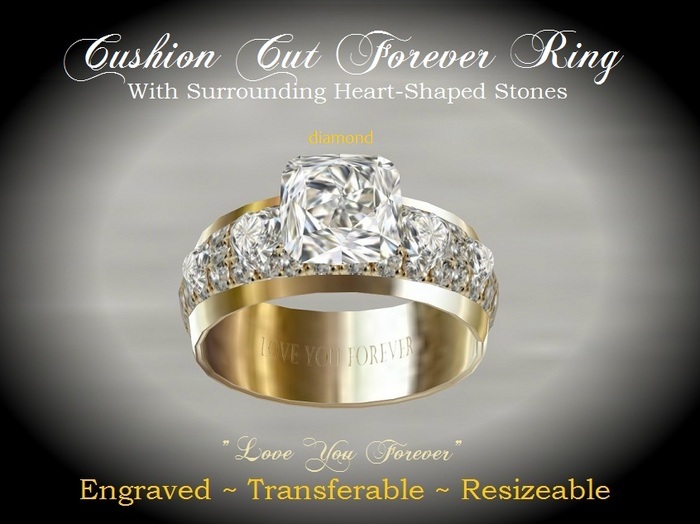 Anniversary Cushion Cut Forever Gemstone Ring - Diva Diamond (BOXED)