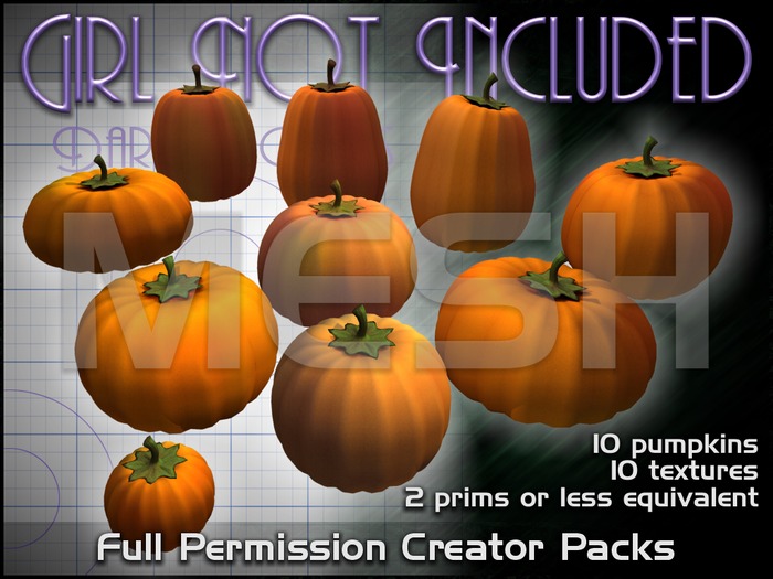 Girl Not Included: Mesh Autumn Pumpkins Pack
