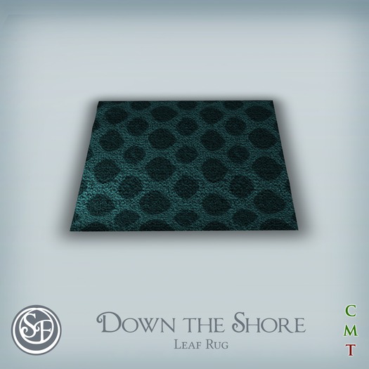 .:SF:. "Down the Shore" Leaf Rug (Aqua)