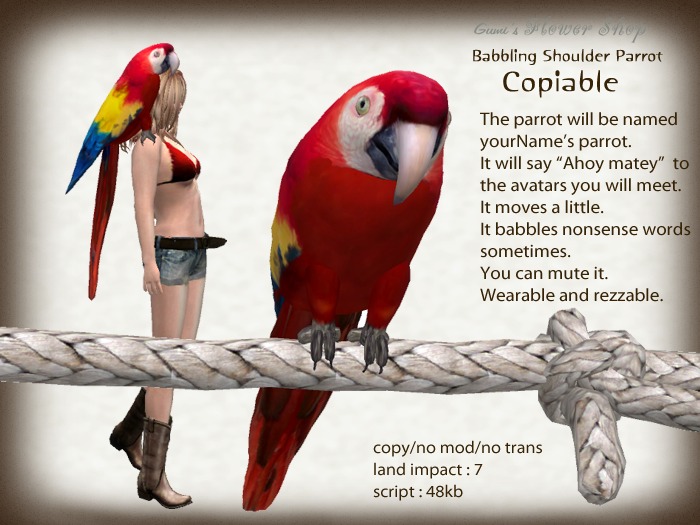(g.) Babbling Shoulder Parrot