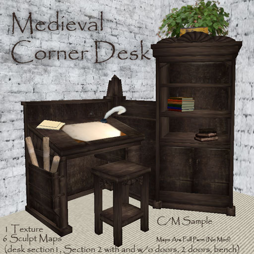 Medieval Corner Desk  Sculpt Maps