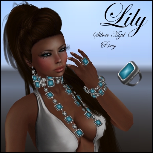 LILY RING SILVER AZUL - PROMO