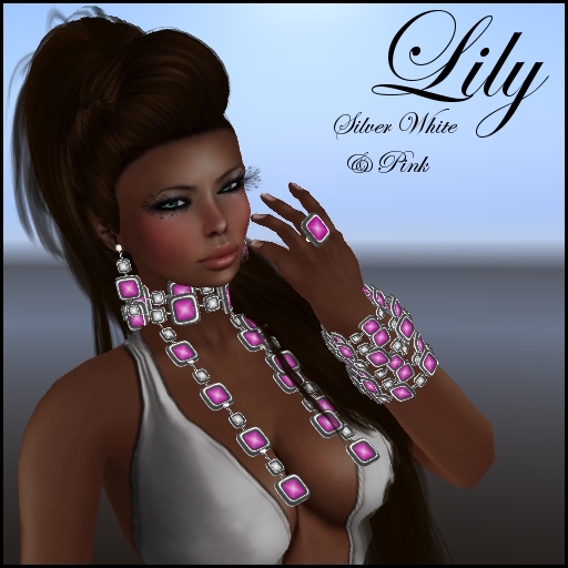 LILY - SILVER WHITE & PINK - SPECIAL PRICE