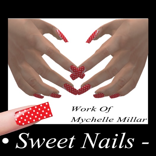 Long Nails 19 Color White on Red Donts Metalico Collection NAIL ROCK