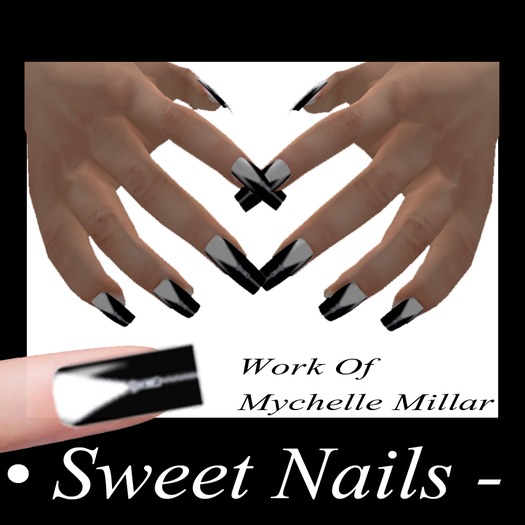 Long Nails 20 Color Black Zip Catcher Metalico Collection NAIL ROCK