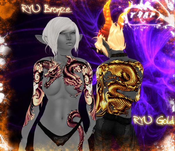 [][]Trap[][] Ryu Bronze/Gold Full Body Dragon tattoo