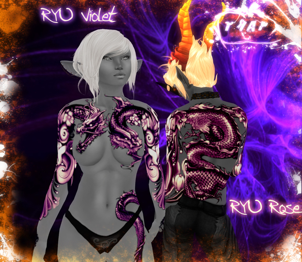 [][]Trap[][] Ryu Violet/Rose Full Body Dragon tattoo