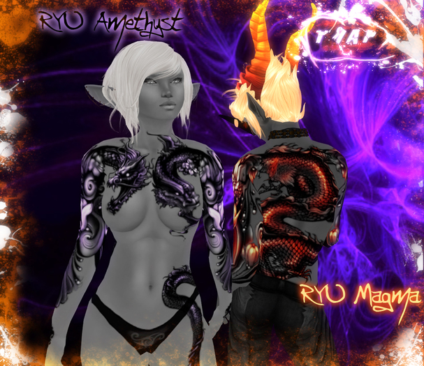 [][]Trap[][] Ryu Amethyst/Magma Full Body Dragon tattoo