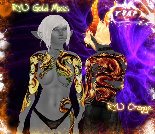 [][]Trap[][] Ryu Gold Moss/Orange Full Body Dragon tattoo