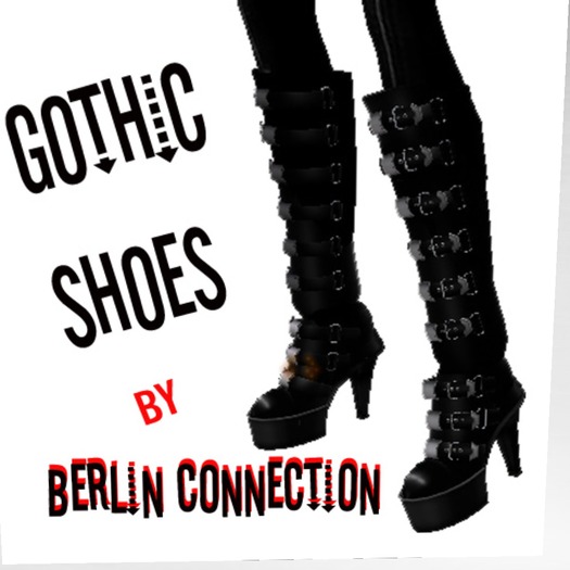 FULL PERM BLACK GOTHIC BOOTS - 10L