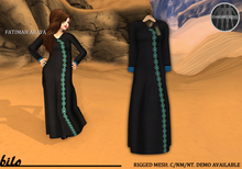 Bilo- Fatimah Abaya (Blue) Full Mesh