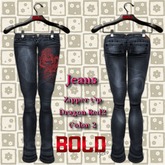 Jeans sexy casual zipper open tattoo dragon red - Bold Skins