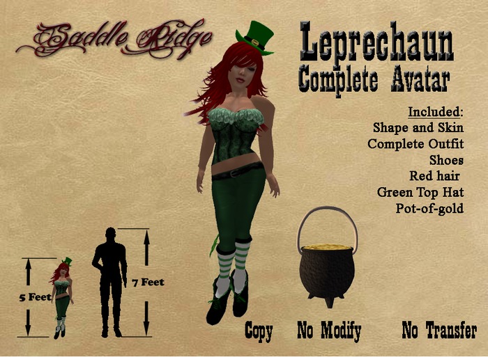 SaddleRidge Female Leprechaun - complete Avatar