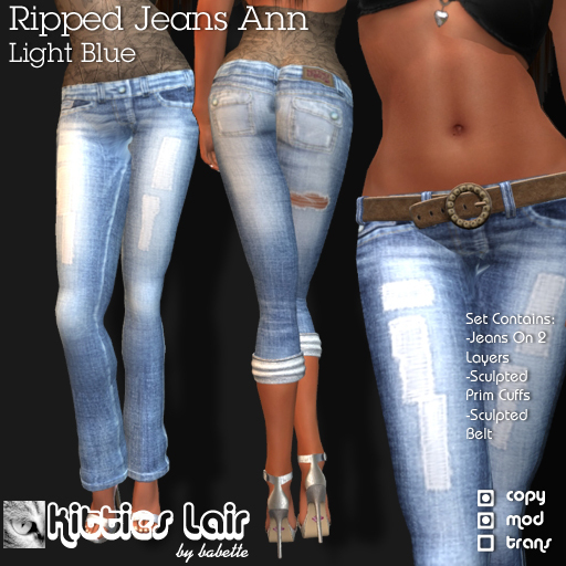 *KL* Ripped Jeans Ann - Light Blue