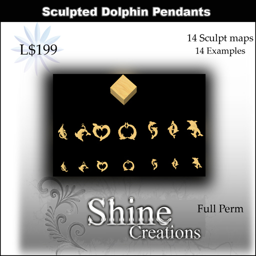 Sculpted  Dolphin Pendants
