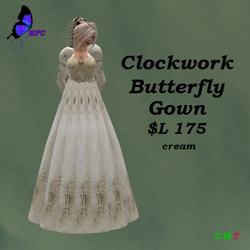 ClockworkButterfly Gown-Cream