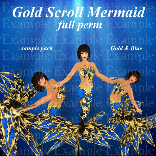 Eternal Creativity ~  Gold Scroll Mermaid sample pack