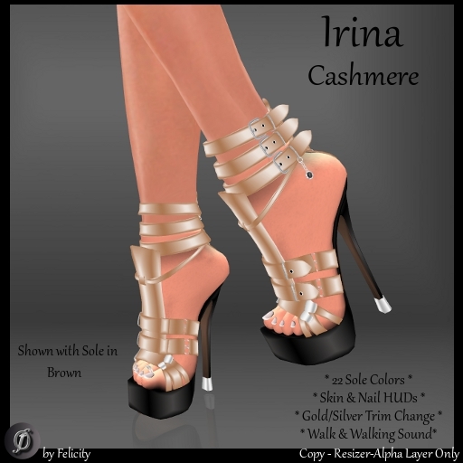 *Felicity* Irina Stilettos - Cashmere High Heel Platform Shoes with Color Change Sole Sculpted Shoe (22 Texture Options)