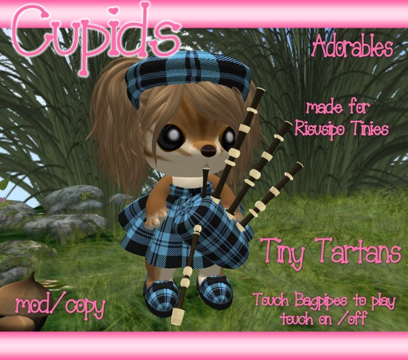 Cupids Adorables Tiny Tartan Blue