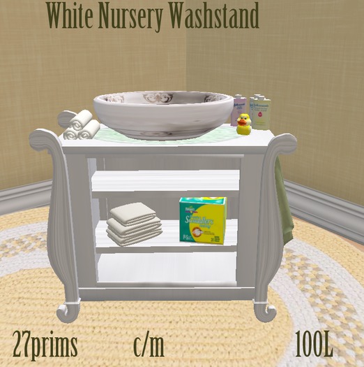 WHITE NURSERY WASHSTAND