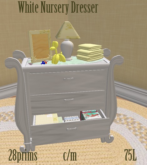 WHTIE NURSERY DRESSER