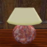 1-prim Table Lamp, Red Ceramic Round Base