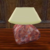 1-prim Table Lamp, Red Ceramic Square Base
