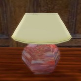 1-prim Table Lamp, Red Ceramic Hexagonal Base