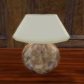 1-prim Table Lamp, Brown Ceramic Round Base