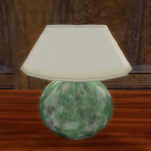 1-prim Table Lamp, Green Ceramic Round Base