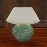 1-prim Table Lamp, Green Ceramic Hexagonal Base