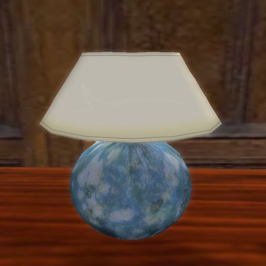1-prim Table Lamp, Blue Ceramic Round Base