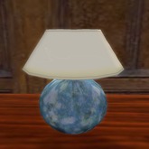 1-prim Table Lamp, Blue Ceramic Round Base