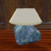 1-prim Table Lamp, Blue Ceramic Square Base